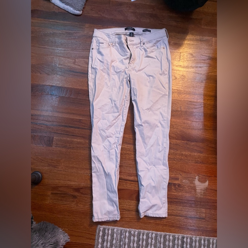 Nine West Cream Skinny Ankle Jeans
